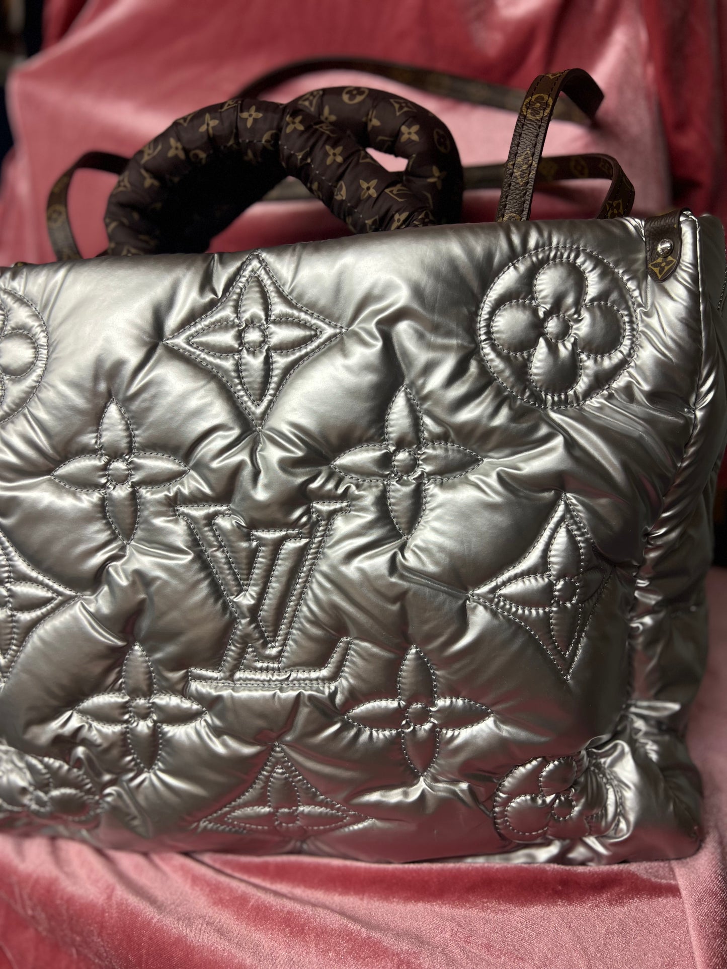 Silver Puffer Bag