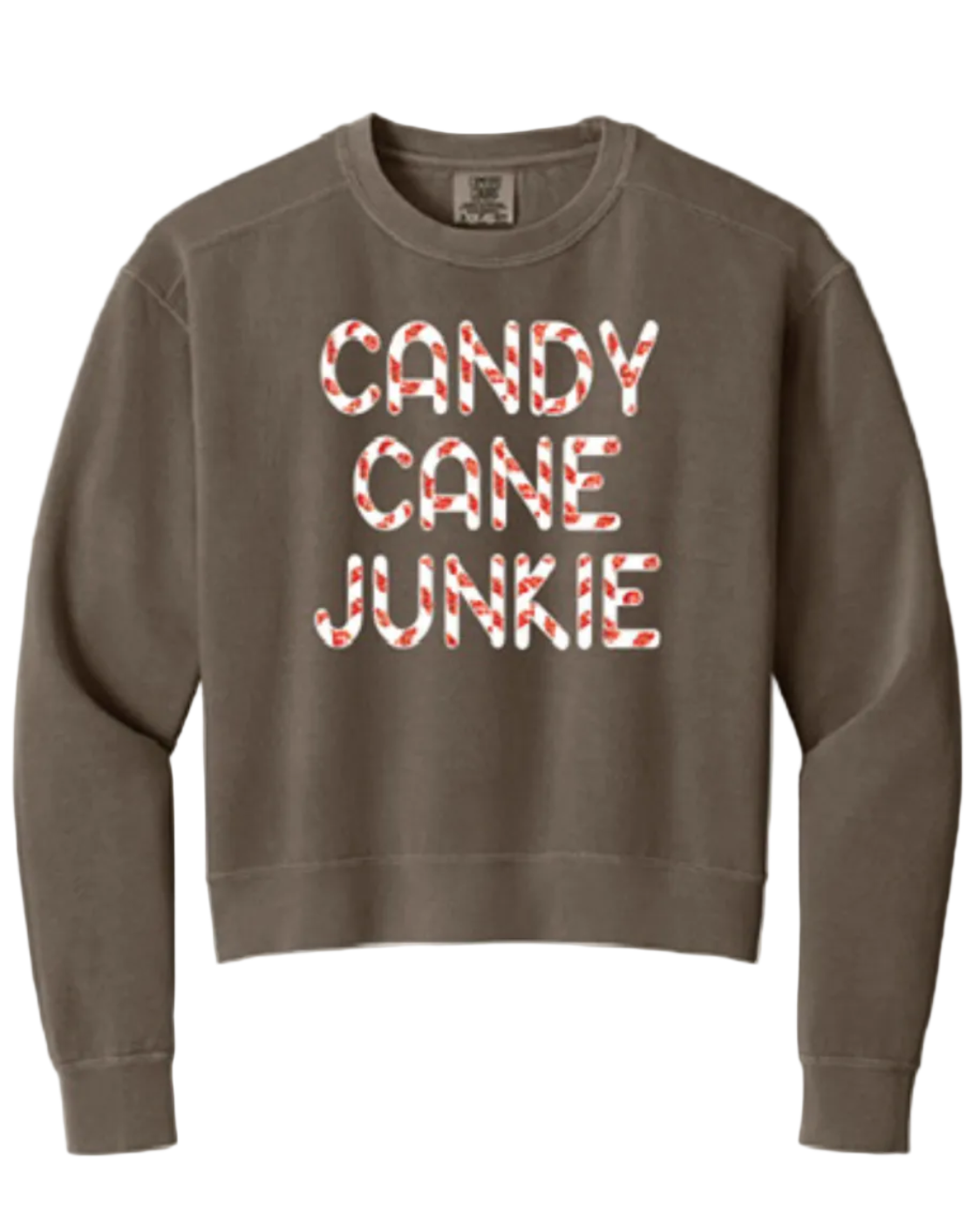 Brown Candy Cane Junkie Crewneck
