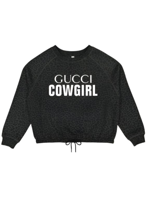 Black Leopard Gucci Cowgirl Crewneck
