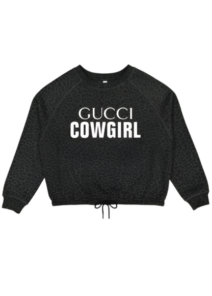 Black Leopard Gucci Cowgirl Crewneck