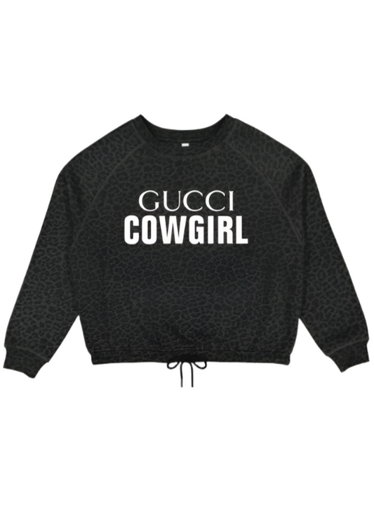 Black Leopard Gucci Cowgirl Crewneck