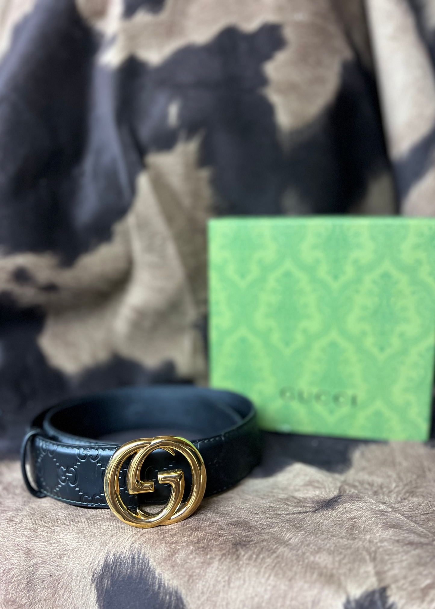 Black Embossed Belt