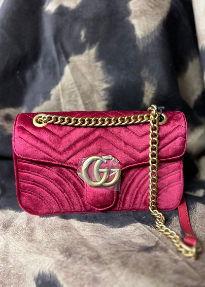 Wine Velvet Purse