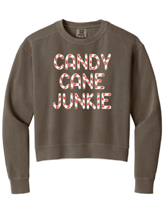 Brown Candy Cane Junkie Crewneck